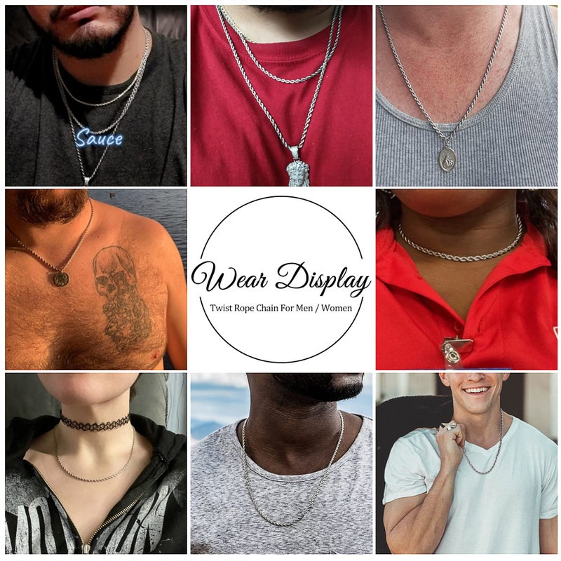 HolyFast Twist Chain Necklace - Stainless Steel Rope Jewelry for Men & Women - Image 2